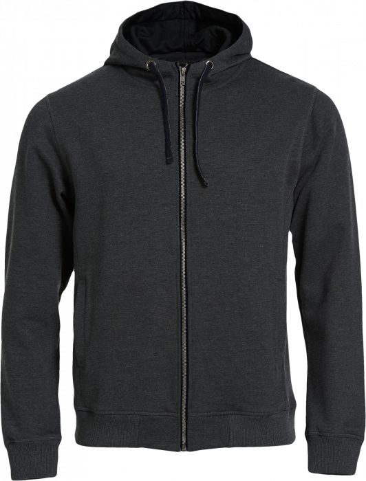 Clique - Classic Hoody Full Zip - Anthracite Melange & zwart