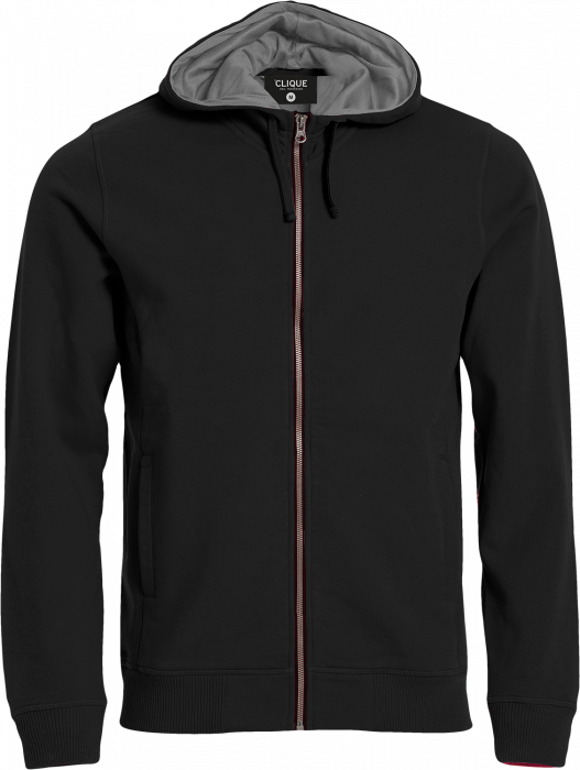 Clique - Classic Hoody Full Zip - Nero & grey