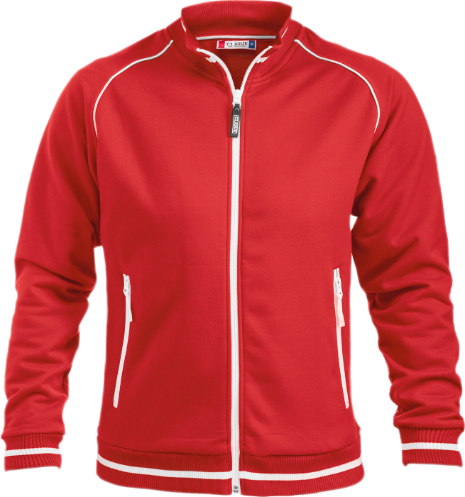 Clique - Craig Zip Top - Red & white