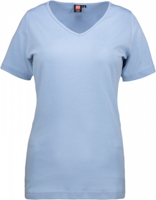 ID - Ladies' Interlock T-Shirt V-Neck - Lichtblauw