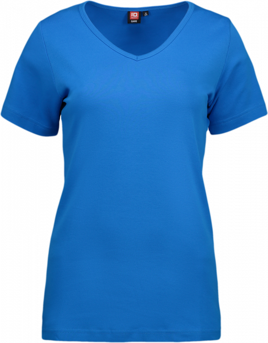 ID - Ladies' Interlock T-Shirt V-Neck - Turquesa