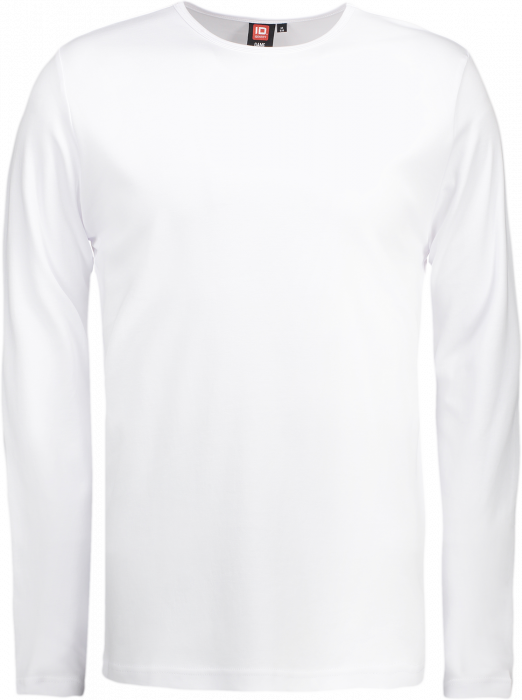 ID - Mens' Interlock T-Shirt Long-Sleeved - Blanco