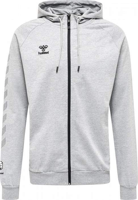 Hummel - Move Grid Cotton Zip Hoodie - Grey Melange