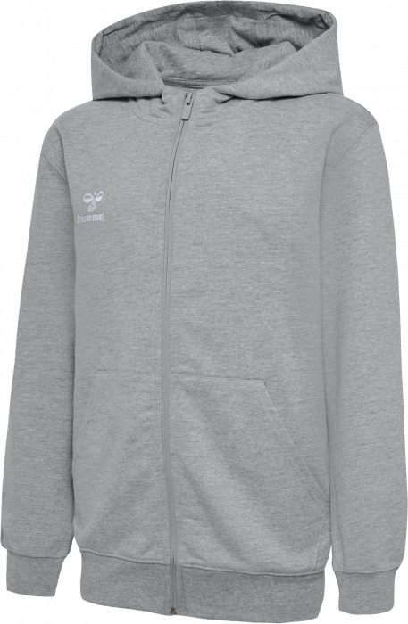 Hummel - Go 2.0 Hoodie W. Zip Kids - Grey Melange