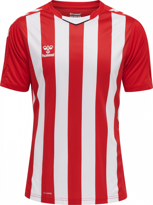 Hummel - Core Xk Striped Jersey Jr - True Red & white