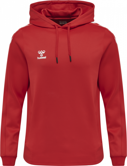 Hummel - Core Xk Hoodie - True Red & biały