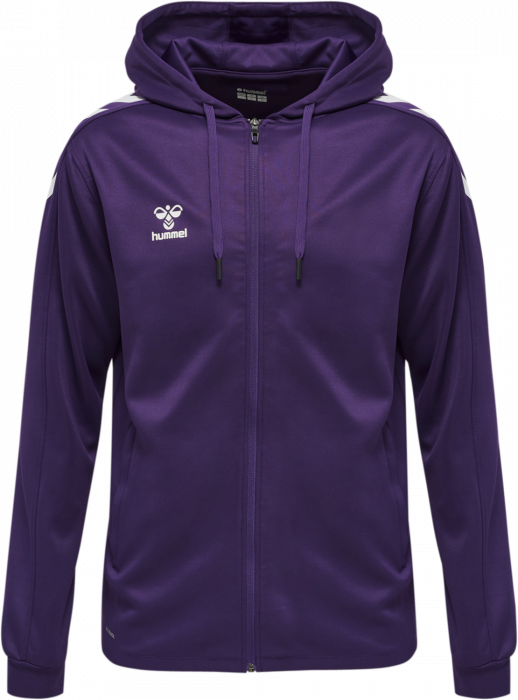 Hummel - Core Xk Poly Hoodie With Zipper - Purple Reign & biały