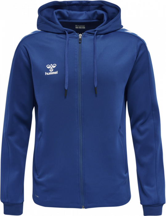 Hummel - Core Xk Poly Hoodie With Zipper - True Blue & bianco