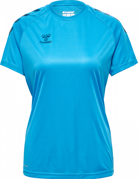 Hummel - Core Xk Poly T-Shirt Women - Blue danube & preto