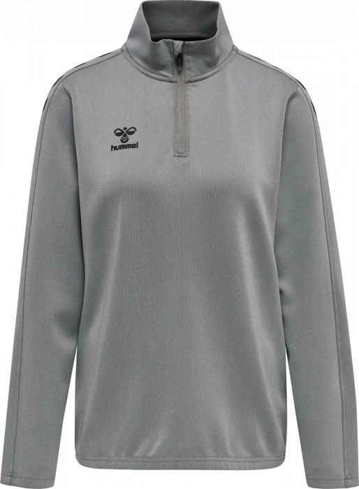 Hummel - Core Xk Half Zip Sweater Women - Grey Melange & schwarz