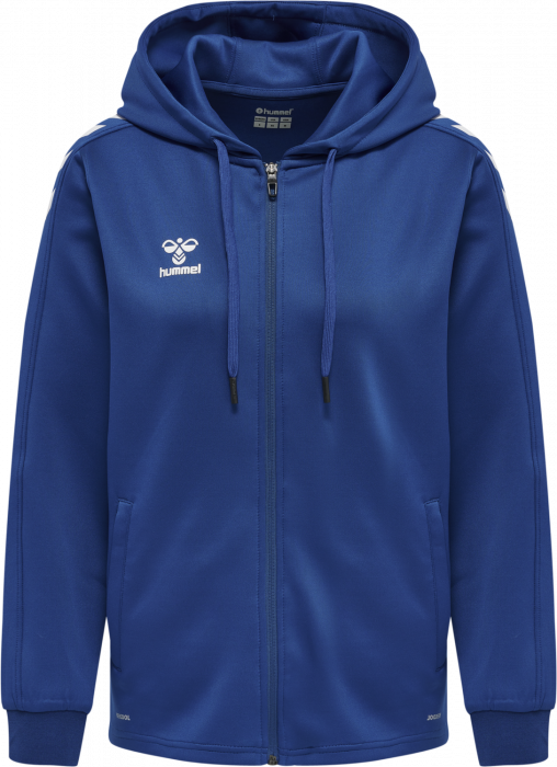 Hummel - Core Xk Poly Hoodie With Zipper Women - True Blue & bianco