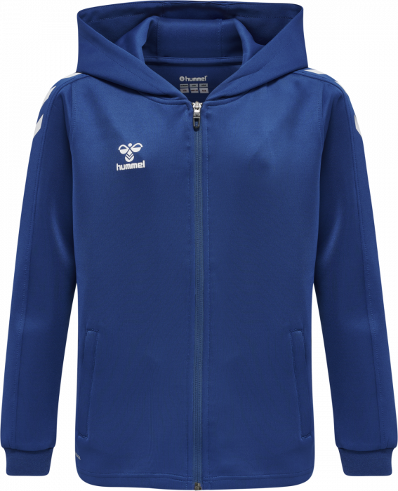 Hummel - Core Xk Poly Hoodie With Zipper Jr - True Blue & blanco