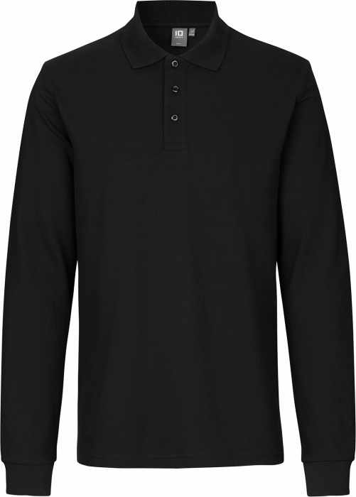 ID - Long-Sleeved Polo Shirt Stretch - Noir