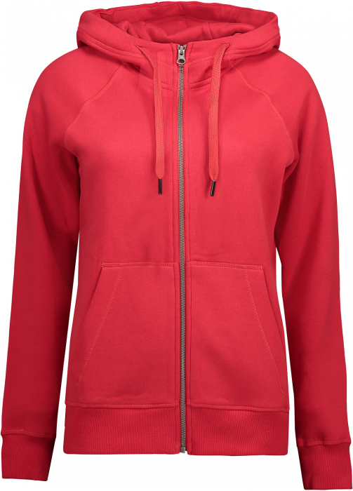 ID - Hoodie W. Zip  (Woman) - Red