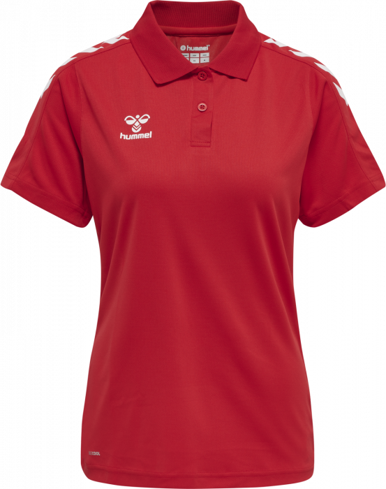 Hummel - Core Xk Polo Women - True Red & blanco