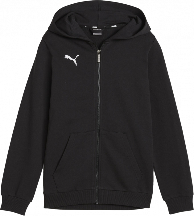 Puma - Teamgoal Casual Hættetrøje M. Zip Børn - Sort & hvid