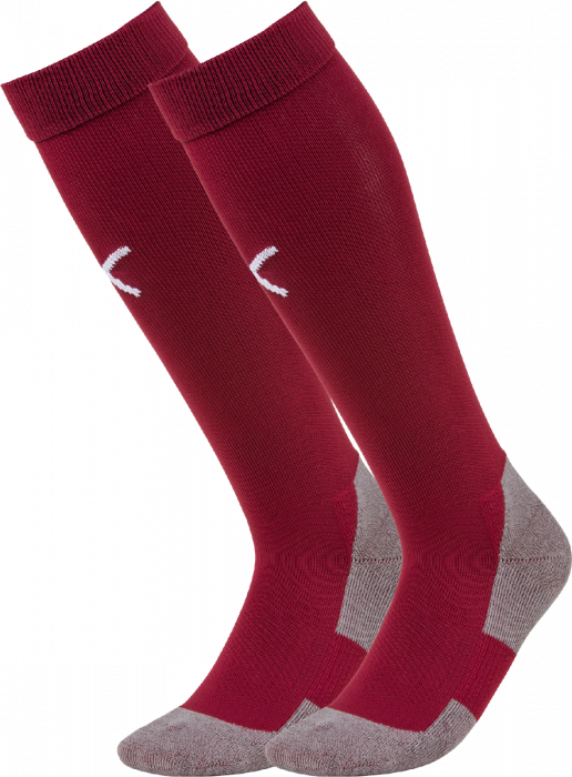 Puma - Teamliga Core Sock - Vinröd & vit