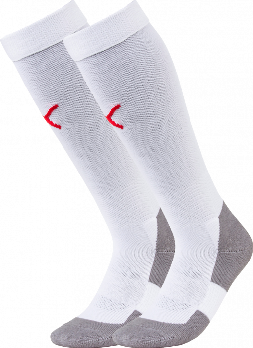 Puma - Teamliga Core Sock - Vit & röd